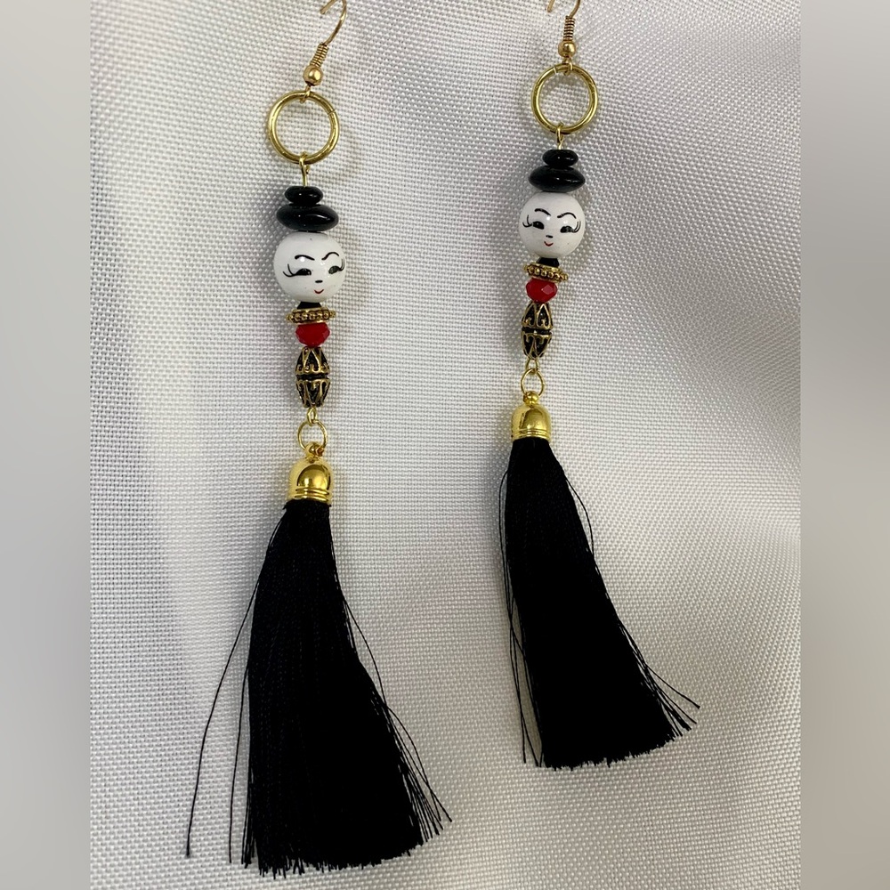 Colorful Tassel Girl Earrings - Picture 3 of 4